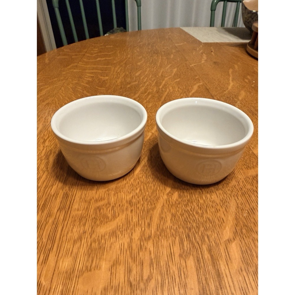 NEW Pair Of Emile Henry France White 3.5" Ramekins